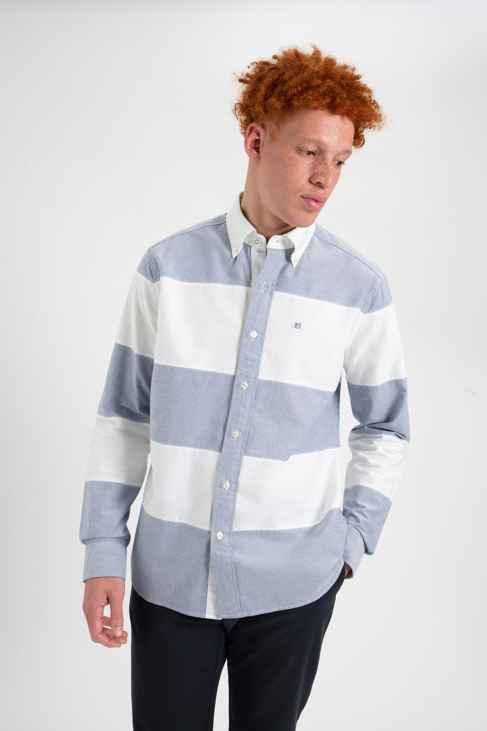 Chemises Ben Sherman Brighton Oxford Organic Garment Dye Rugby Bleu Marine | MUW-06566859